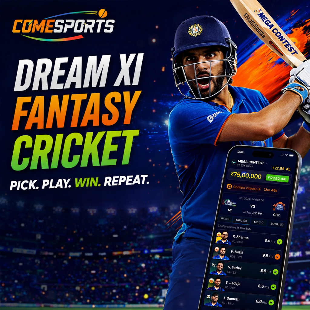 Come App Zone Dream XI fantasy cricket ad visual