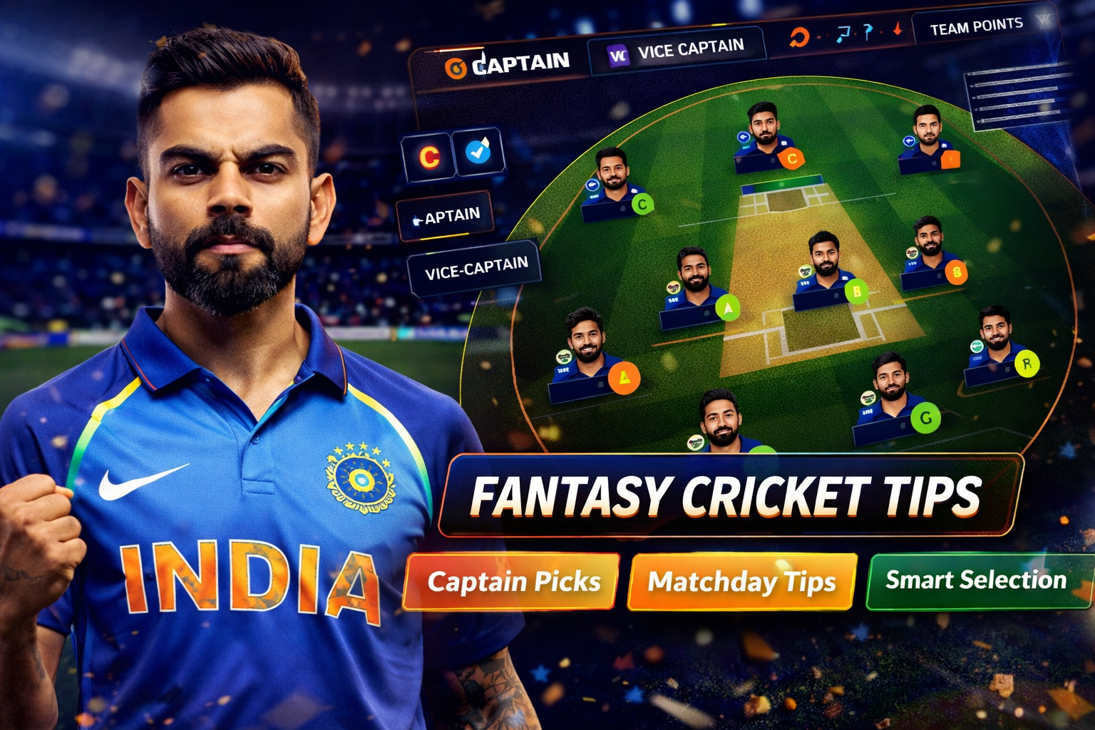 Come App Zone role based fantasy cricket checklist
